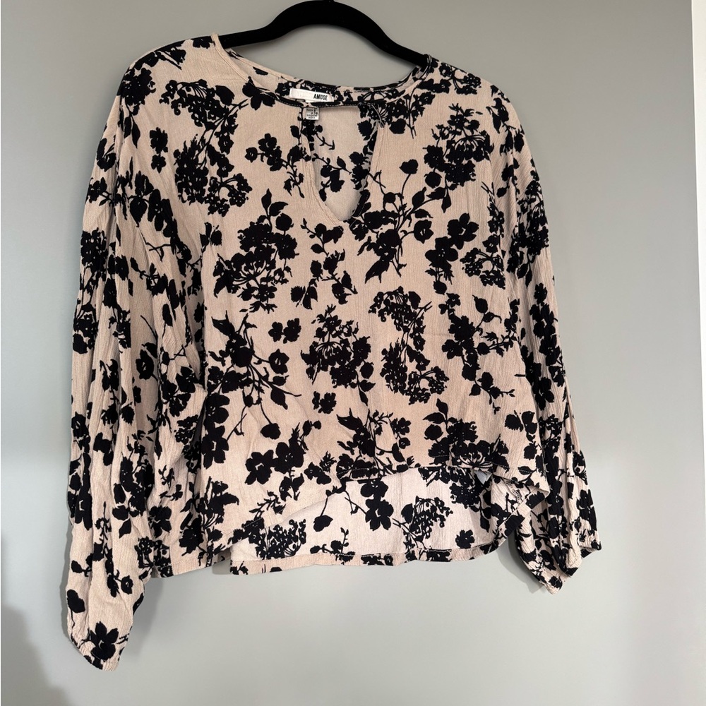 Amuse Society Floral Print 3/4 sleeve Women's Blouse